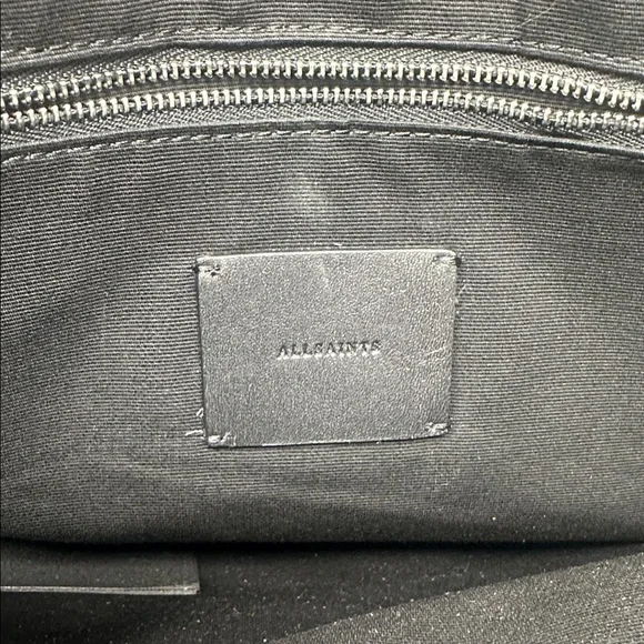 AllSaints Sid black nylon and leather backpack like new - Picture 8 of 11